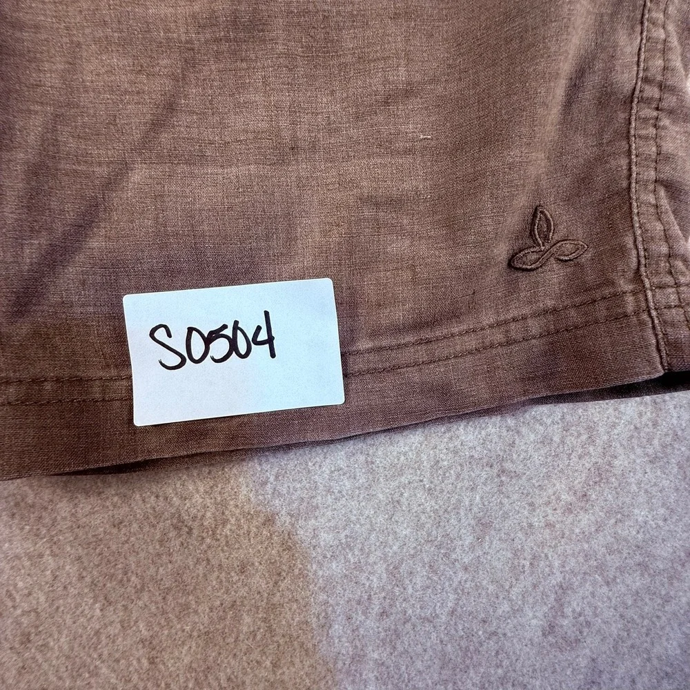 Prana Sutra Hemp Blend Shorts Mens 32 Brown Hiking Climbing Outdoor Casual